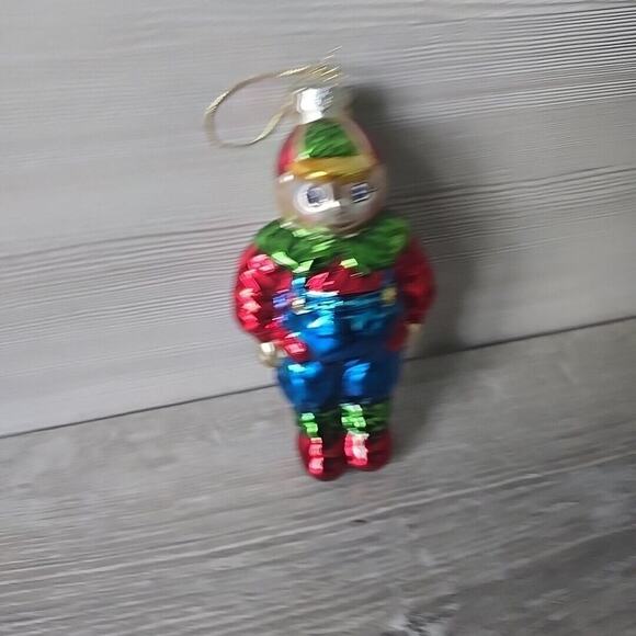 TWEEDLE DEE DUM Character Christmas Ornament Hand Blown Mercury Glass happy boy - Picture 6 of 11